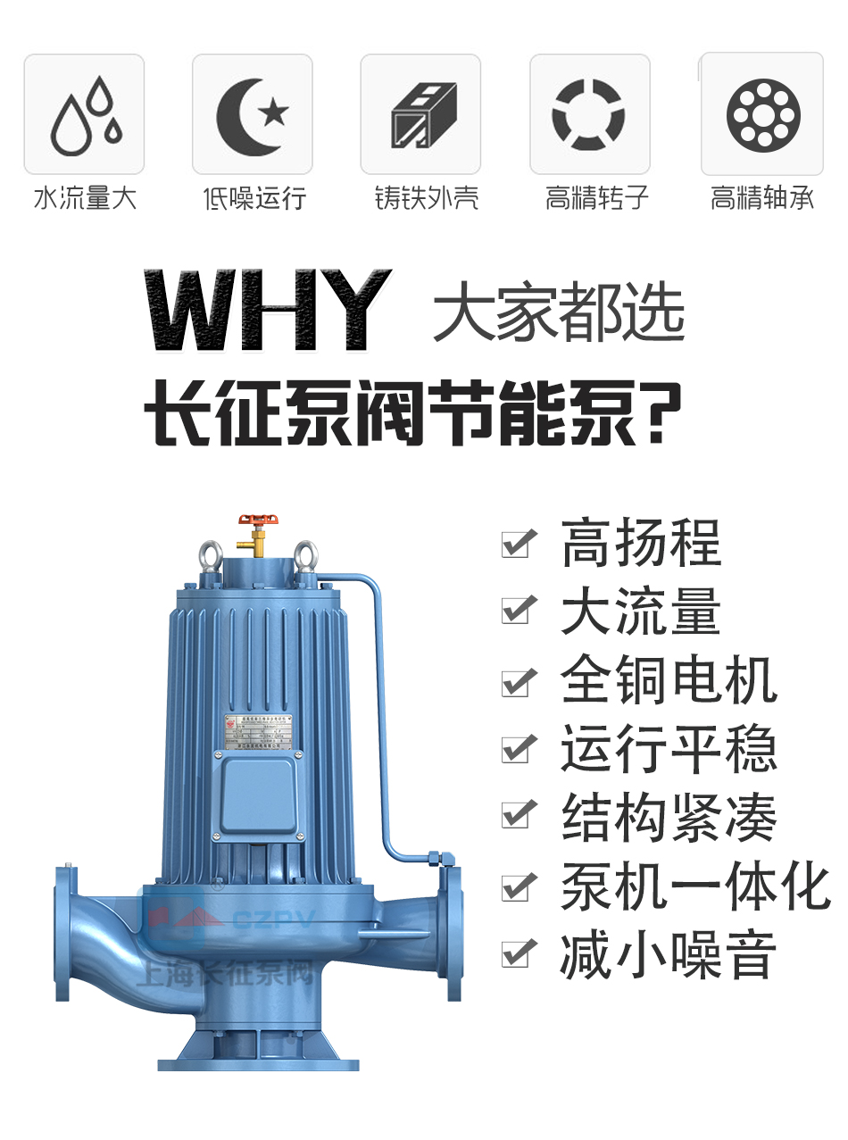 PBG型屏蔽式管道離心循環水泵產品優勢圖 PBG型屏蔽式管道離心循環水泵產品優勢圖